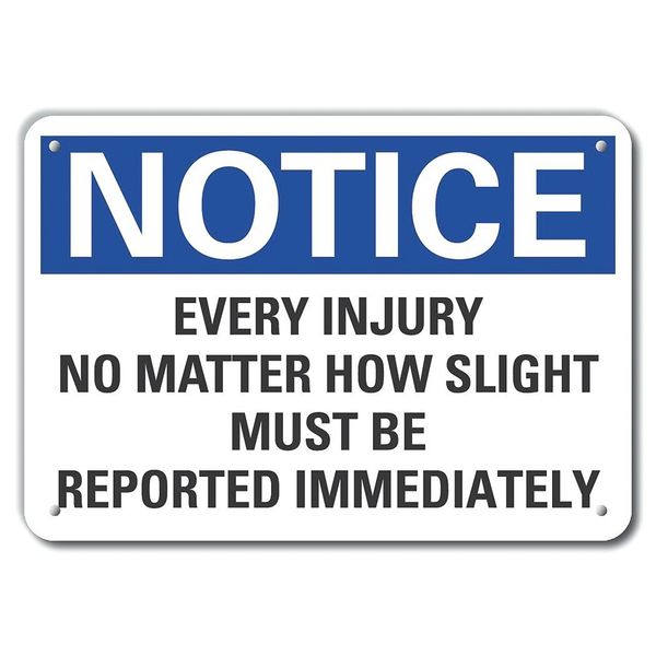 Aluminum Accident Reporting Notice Sign, 7 in H, 10 in W, Vertical Rectangle, LCU5-0275-NA_10X7