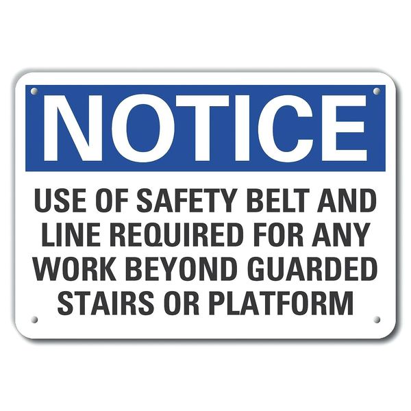 Plastic Fall  Notice Sign, 7 in Height, 10 in Width, Plastic, Vertical Rectangle, English