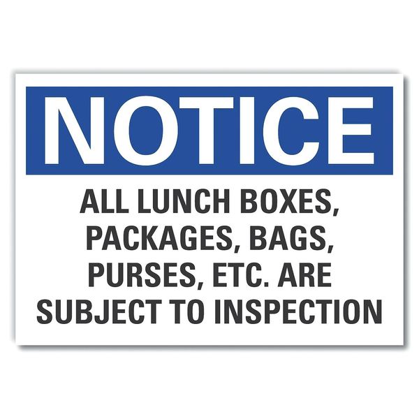 All Lunch Notice, Decal, Reflectve, 14