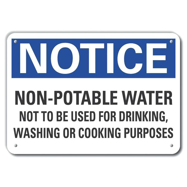 Non-Potable Notice, Aluminum, 14