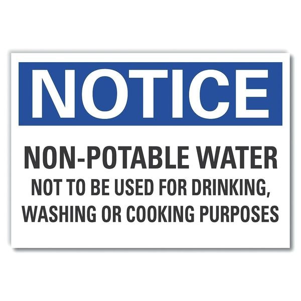 Non-Potable Water Notice, Decal, 5