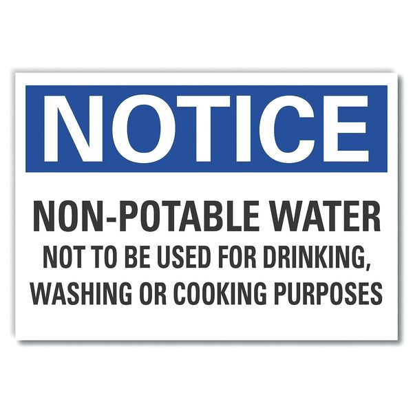 Non-Potable Water Notice, Decal, 14