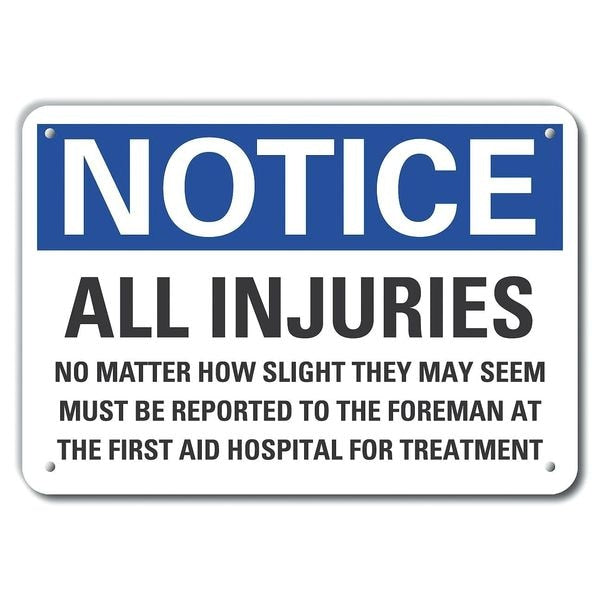 Plastic Accident Reporting Notice Sign, 10 in H, 14 in W, Plastic, LCU5-0306-NP_14X10