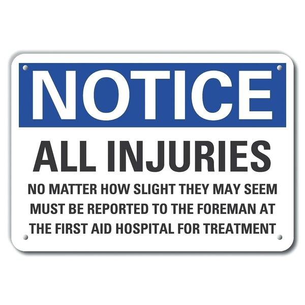 Plastic Accident Reporting Notice Sign, 7 in H, 10 in W, Vertical Rectangle, LCU5-0306-NP_10X7