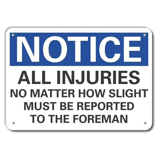 Plastic Accident Reporting Notice Sign, 7 in H, 10 in W, Vertical Rectangle, LCU5-0307-NP_10X7