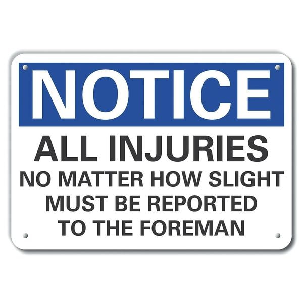 Reflective Accident Reporting Notice Sign, 10 in H, 14 in W, Aluminum, English, LCU5-0307-RA_14X10