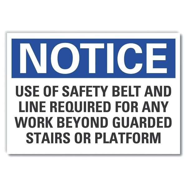 Fall  Notice Reflective Label, 5 in Height, 7 in Width, Reflective Sheeting, Horizontal Rectangle