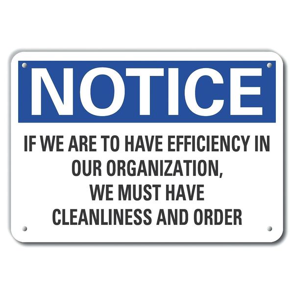 Reflective Cleaning Notice Sign, 7 in H, 10 in W, Vertical Rectangle, English, LCU5-0299-RA_10X7