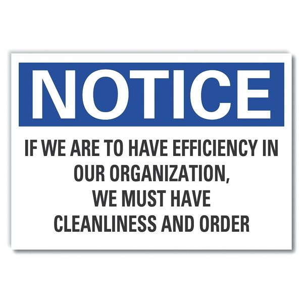 Cleaning Notice Reflective Label, 5 in H, 7 in W, Reflective Sheeting, English, LCU5-0299-RD_7X5