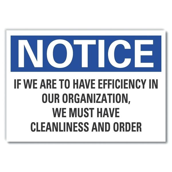 Cleaning Notice Reflective Label, 10 in H, 14 in W, Reflective Sheeting, English, LCU5-0299-RD_14X10