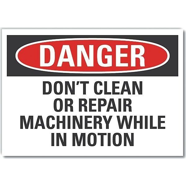 Machine & Operation Danger Reflective Label, 10 in Height, 14 in Width, Reflective Sheeting