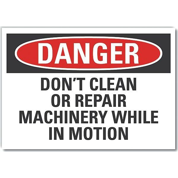 Machine & Operation Danger Reflective Label, 5 in Height, 7 in Width, Reflective Sheeting, English