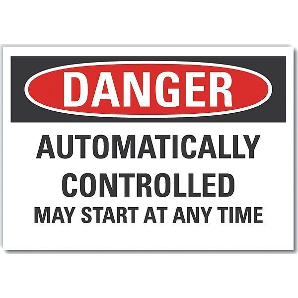 Danger Sign, 7 in Height, 10 in Width, Non-PVC Polymer, Vertical Rectangle, English