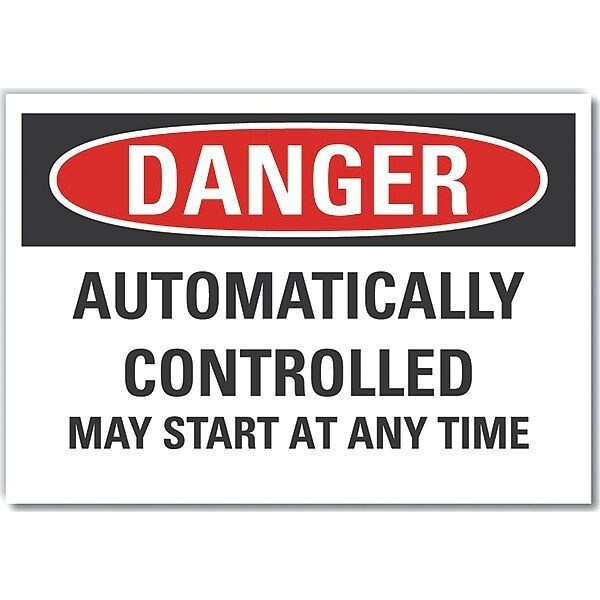 Decal, Danger Automatically Controlled, Reflective, 7 x 5