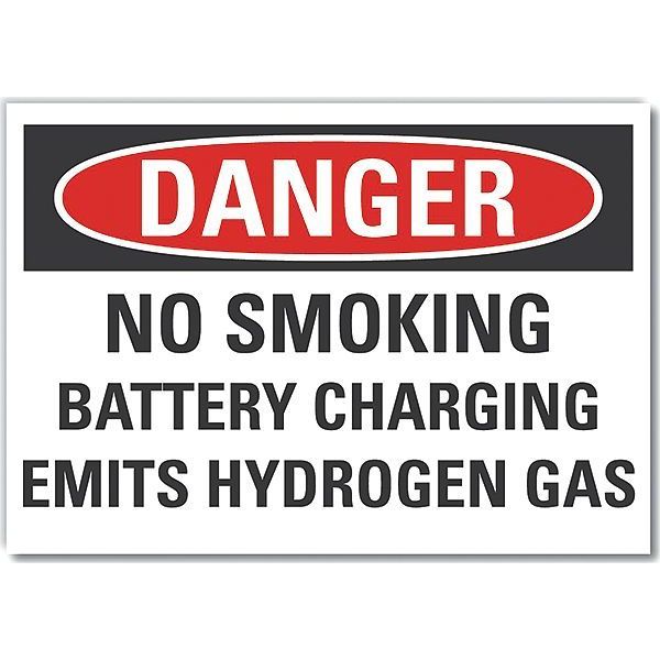 No Smoking Danger Label, 5 in H, 7 in W, Polyester, Horizontal Rectangle, English, LCU4-0624-ND_7X5