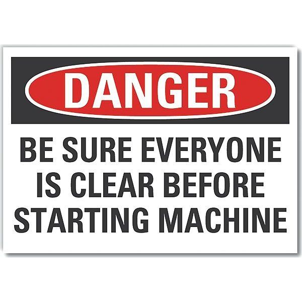 Stay Clear Danger Reflective Label, 10 in Height, 14 in Width, Reflective Sheeting, English