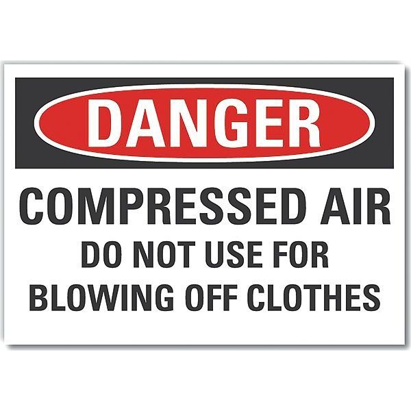 Compressed Air Danger Reflective Label, 3 1/2 in H, 5 in W, English, LCU4-0637-RD_5X3.5