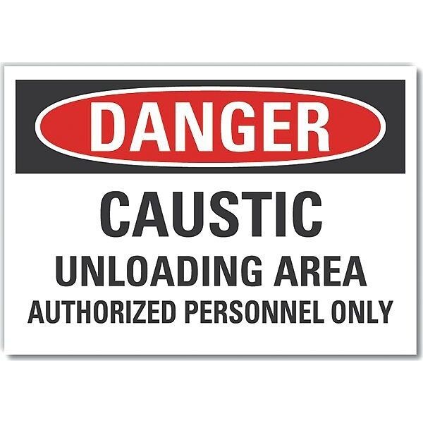 Danger Sign, 10 in H, 14 in W, Non-PVC Polymer, Horizontal Rectangle, English, LCU4-0629-ED_14x10