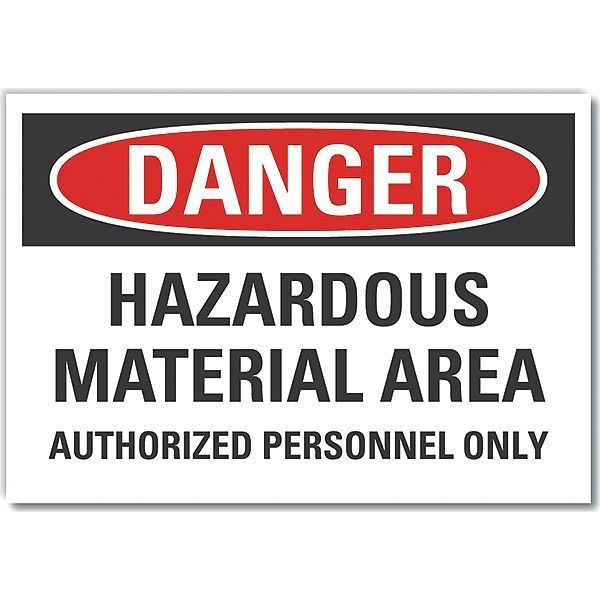 Hazardous Materials Danger Reflective Label, 5 in H, 7 in W, English, LCU4-0643-RD_7X5