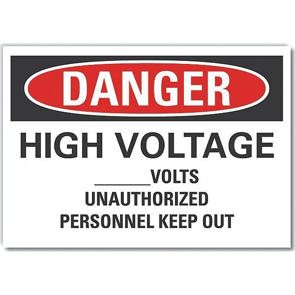 Decal Danger High Voltage Volts 5 x 3.5