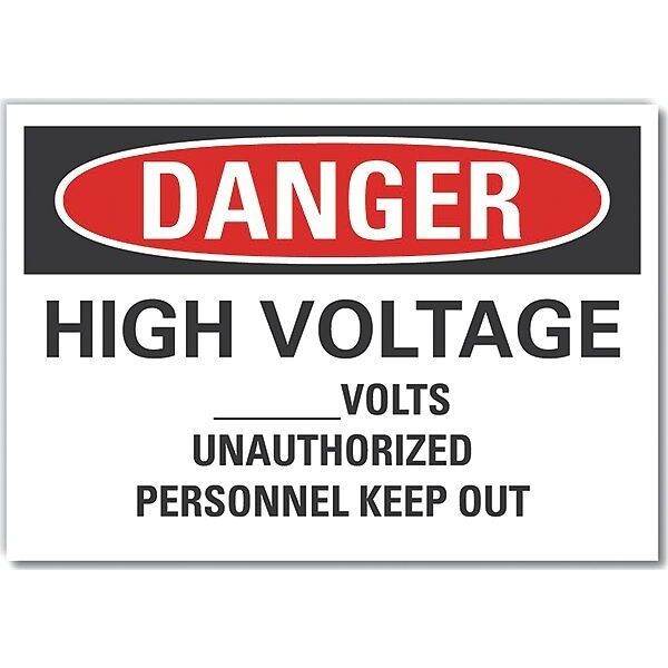 Decal Danger High Voltage Volts 7 x 5