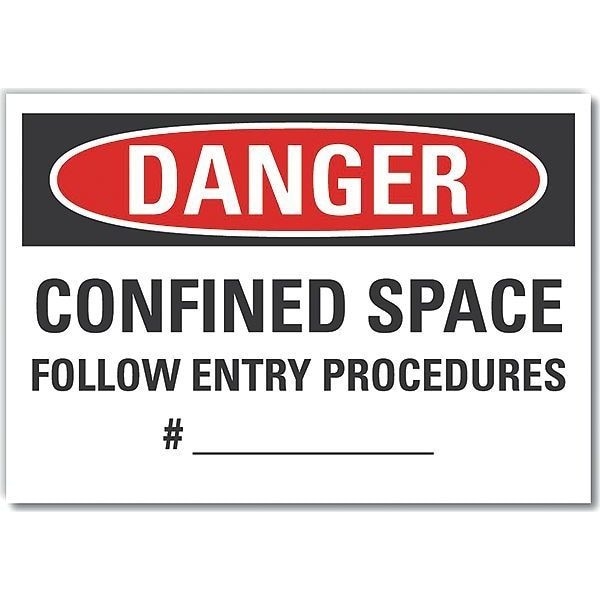 Decal, Danger Confined Space, 5 x 3.5