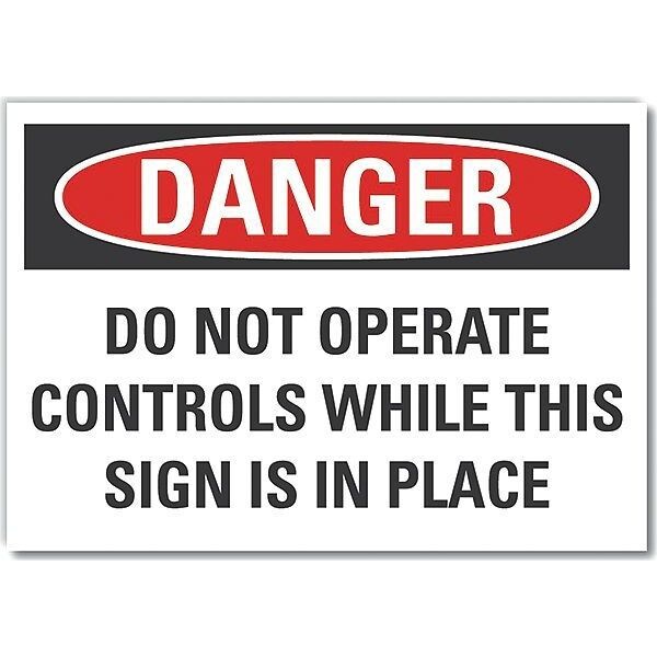 Machine & Operation Danger Label, 10 in Height, 14 in Width, Polyester, Horizontal Rectangle