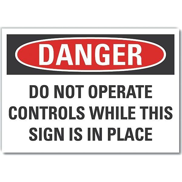 Machine & Operation Danger Reflective Label, 7 in Height, 10 in Width, Reflective Sheeting, English