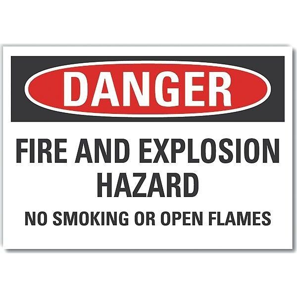 No Smoking Danger Reflective Label, 3 1/2 in H, 5 in W, Reflective Sheeting, LCU4-0649-RD_5X3.5