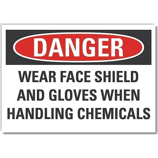 Decal, Danger Wear Face Shield, 10 x 7
