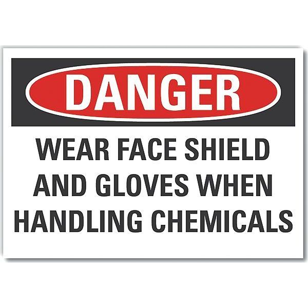 Decal, Danger Wear Face Shield, 5 x 3.5