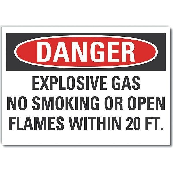 No Smoking Danger Label, 3 1/2 in H, 5 in W, Polyester, Horizontal Rectangle, LCU4-0651-ND_5X3.5