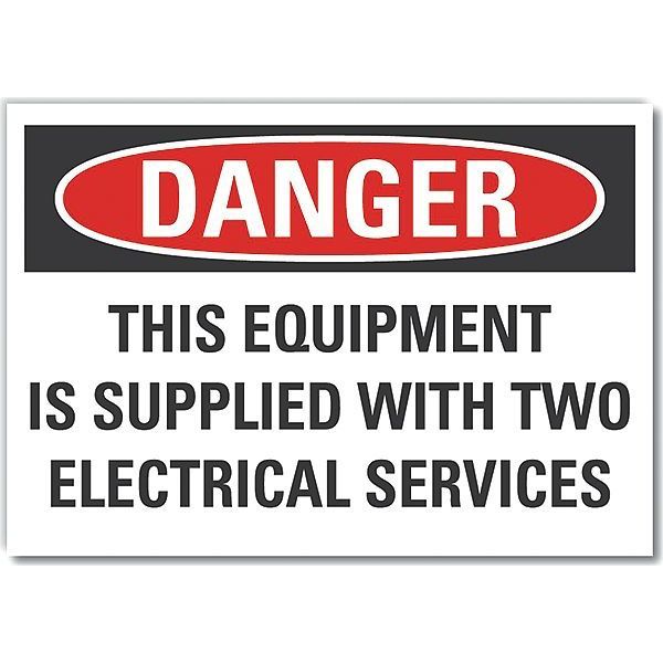 Electrical Hazard Danger Reflective Label, 7 in Height, 10 in Width, Reflective Sheeting, English