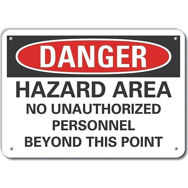 Decal, Danger Hazard Area, 10 x 7