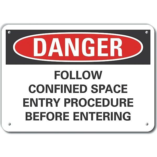Decal, Danger Follow Confined, 10x7