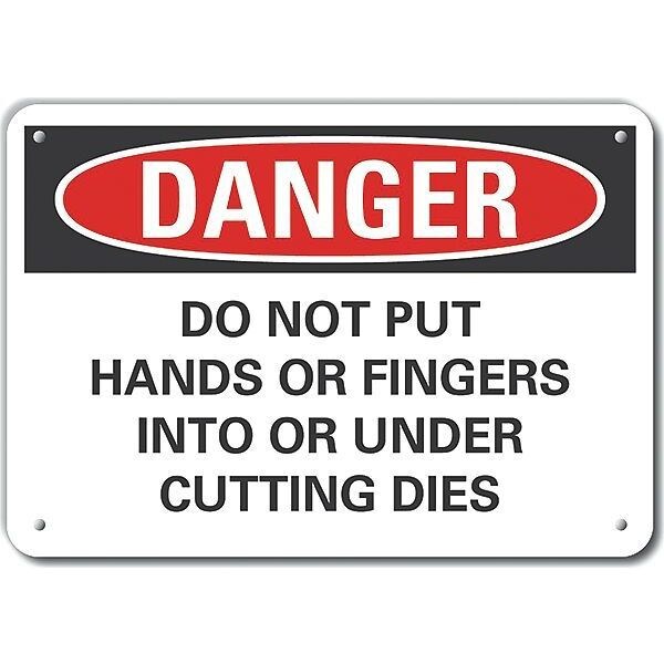 Aluminum Pinch Point Danger Sign, 7 in Height, 10 in Width, Aluminum, Vertical Rectangle, English