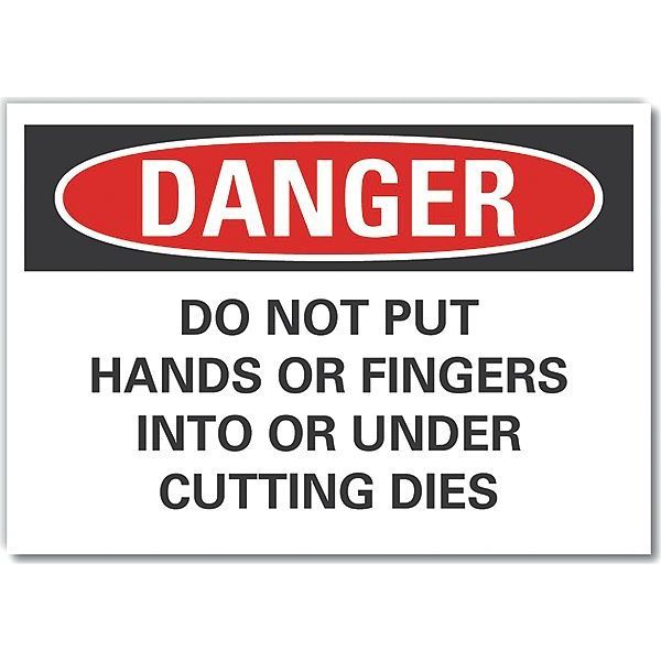 Danger Sign, 7 in Height, 10 in Width, Non-PVC Polymer, Vertical Rectangle, English