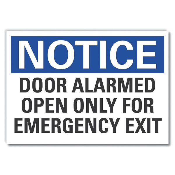 Door Alarmed Open Notice, Decal, 5