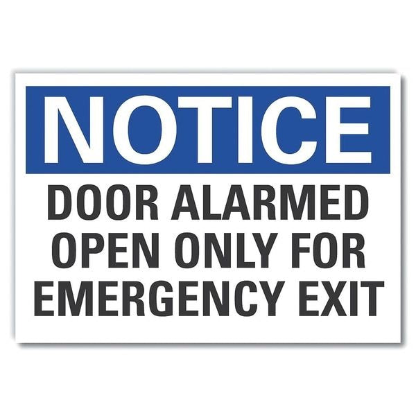 Door Alarmed Notice, Decal, Reflctiv, 7