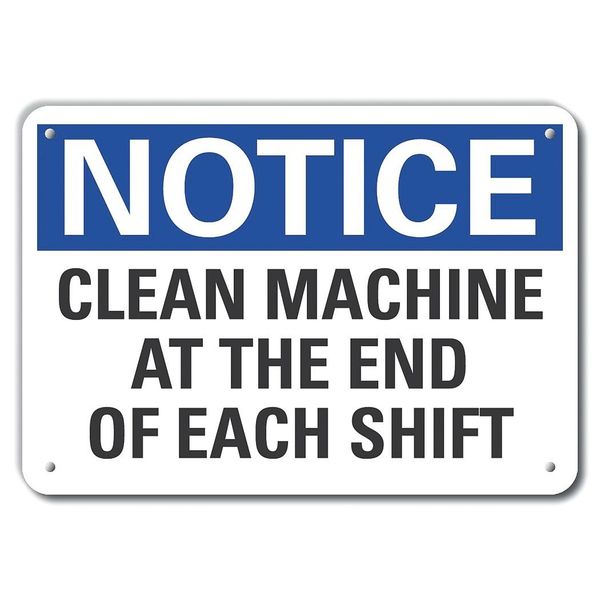 Plastic Cleaning Notice Sign, 7 in Height, 10 in Width, Plastic, Vertical Rectangle, English