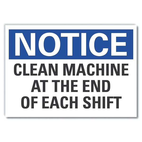 Cleaning Notice Reflective Label, 7 in Height, 10 in Width, Reflective Sheeting, Vertical Rectangle