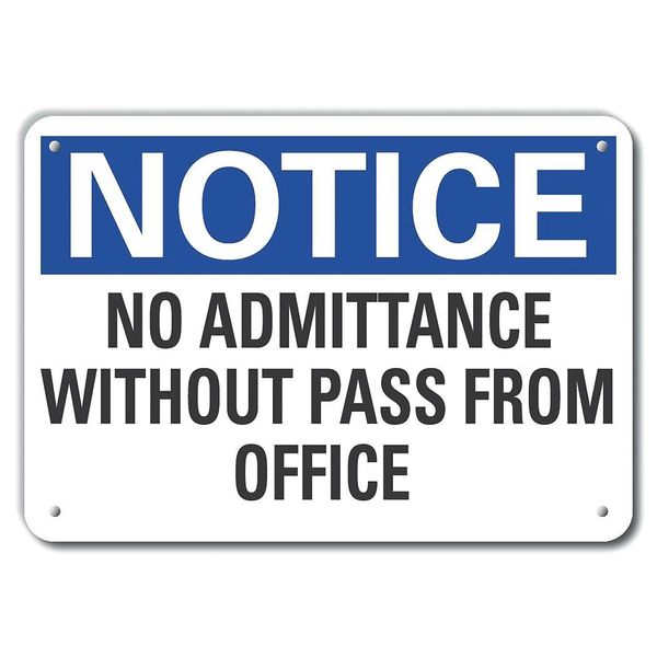 No Admittance Notice, Plastic, 10