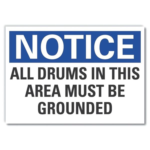 Electrical Ground Notice Reflective Label, 10 in Height, 14 in Width, Reflective Sheeting, English