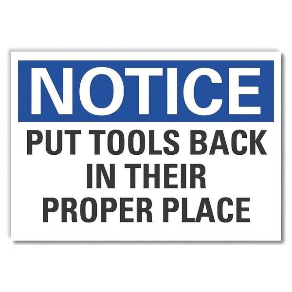 Notice Sign, 3 1/2 in H, 5 in W, Reflective Sheeting, English, LCU5-0180-RD_5X3.5
