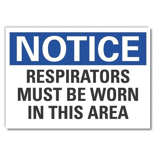 Respirators Notice, Decal, Reflctv, 14