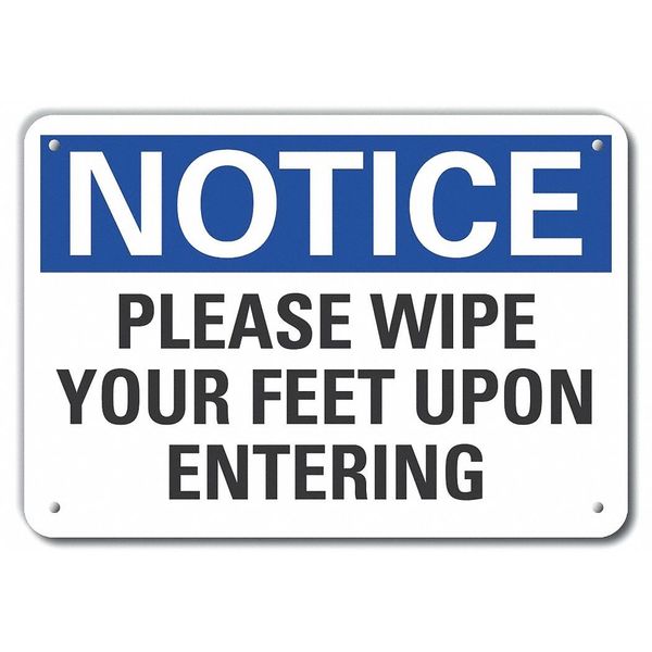 Notice Please Wipe, Aluminum, 10