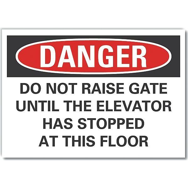 Decal, Danger Do Not Raise Gate, 7 x 5