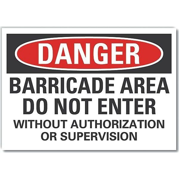 Do Not Enter Danger Reflective Label, 5 in Height, 7 in Width, Reflective Sheeting, English