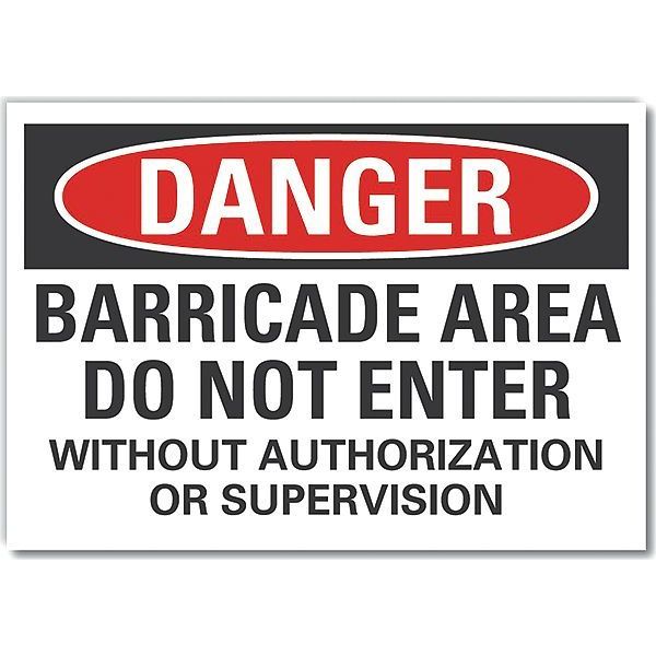 Do Not Enter Danger Label, 7 in Height, 10 in Width, Polyester, Vertical Rectangle, English