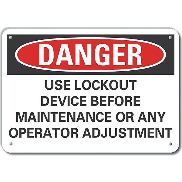 Danger Sign, 7 in Height, 10 in Width, Plastic, Vertical Rectangle, English
